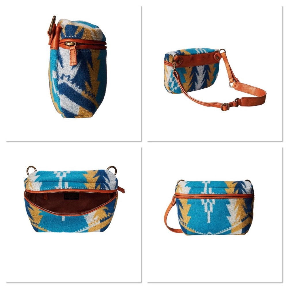 Pendleton Blue, Turquoise & Tan Patterned Crossbody Bag
